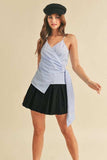 Aemi + Co Side Knotted Surplice Striped Cami - Trendsi - Flyclothing LLC