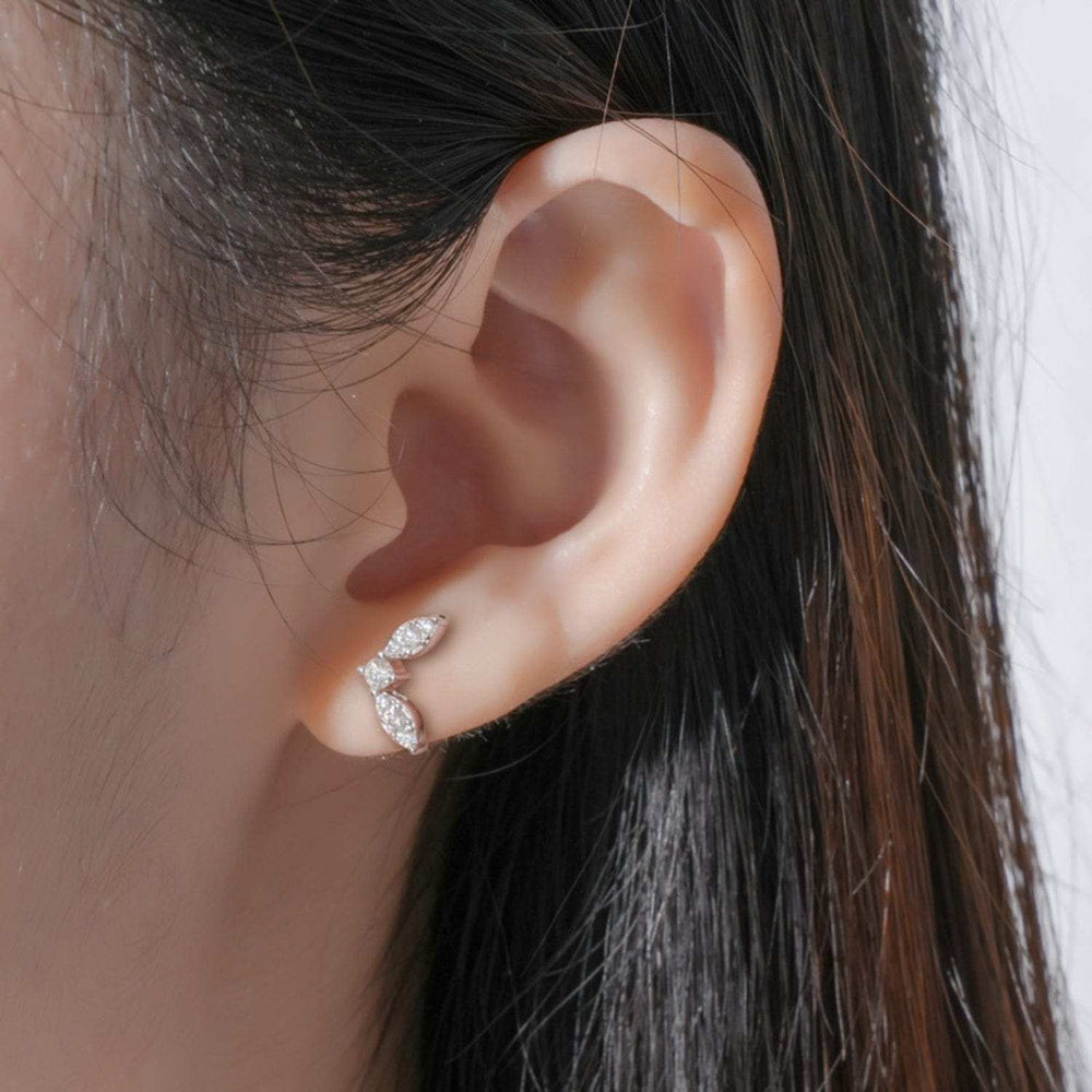 Moissanite 925 Sterling Silver Stud Earrings - Trendsi - Flyclothing LLC