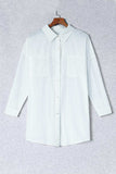 Button-Up Longline Shirt with Breast Pockets - Trendsi - Flyclothing LLC