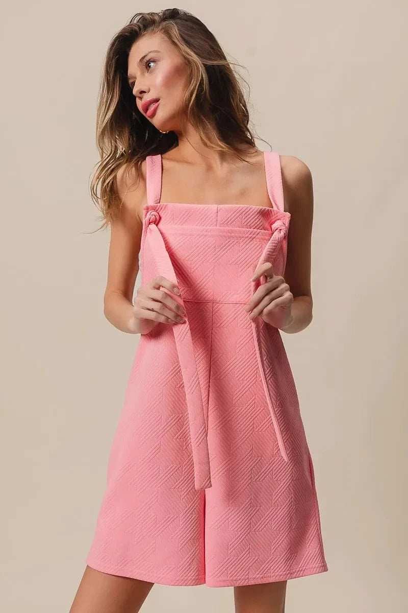 BiBi Texured Jacquard Romper with Side Pockets - Trendsi - Flyclothing LLC
