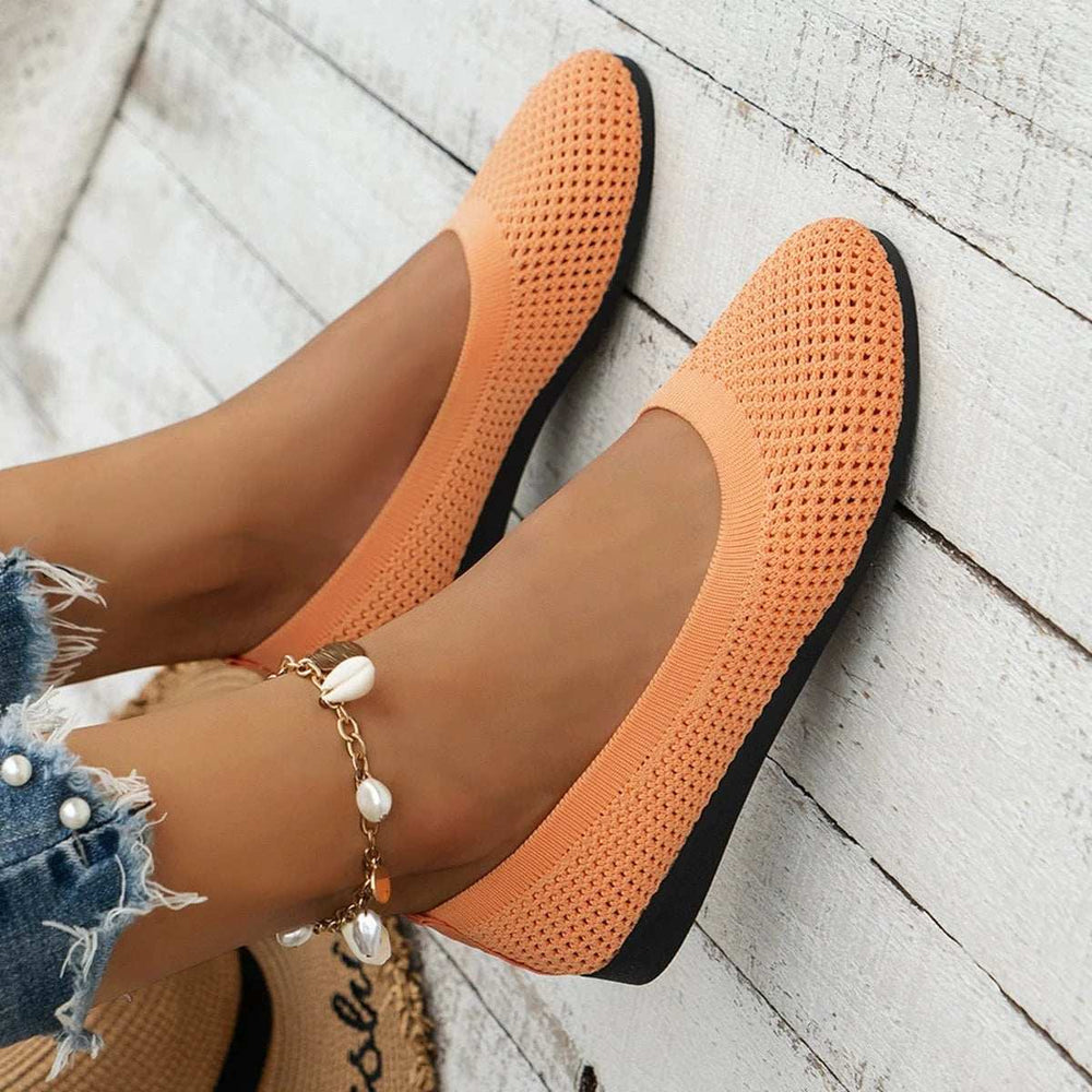 Solid Color Mesh Flat Slip-Ons - Trendsi - Flyclothing LLC