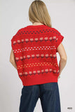Umgee Button-Down Knit Vest with Floral Pattern - Trendsi - Flyclothing LLC