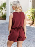 Scoop Neck Wide Strap Romper with Pockets - Trendsi - Flyclothing LLC