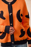 BiBi Halloween Witch Hat Moon Bat Artwork Cardigan - Trendsi - Flyclothing LLC