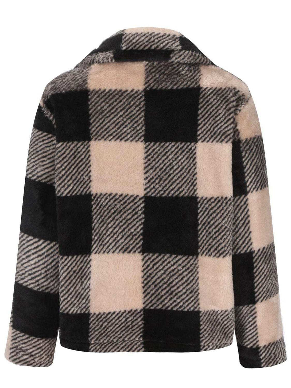 Full Size Plaid Zip Up Long Sleeve Jacket - Trendsi - Flyclothing LLC