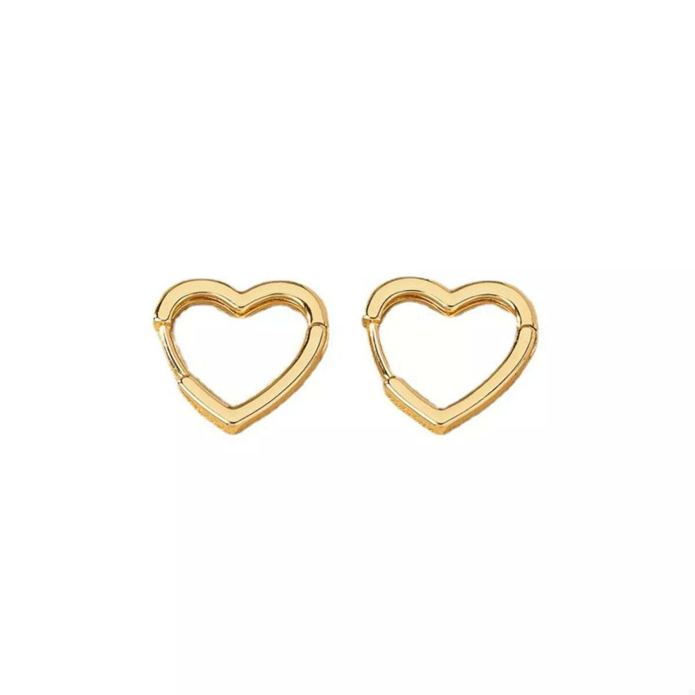 Alloy Heart Shape Hoop Earrings - Trendsi - Flyclothing LLC