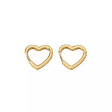 Alloy Heart Shape Hoop Earrings - Trendsi - Flyclothing LLC