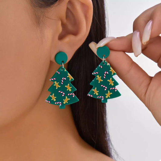 Christmas Tree Drop Earrings - Trendsi - Flyclothing LLC