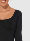 Full Size Scoop Neck Long Sleeve Bodysuit - Trendsi - Flyclothing LLC