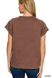 Zenana Textured Knit Jacquard Short Sleeve Top - Trendsi - Flyclothing LLC