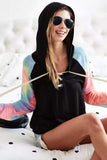 BiBi French Terry Lace Up Hoodie With Tie Dye Sleeves - Trendsi - Flyclothing LLC
