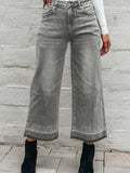 High Waist Wide Leg Washed Jeans - Trendsi - Flyclothing LLC