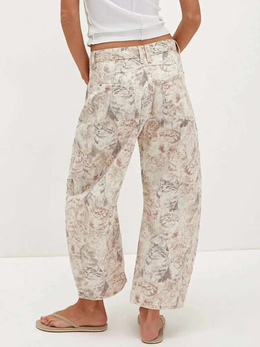 Printed Wide Leg Jeans - Trendsi - Flyclothing LLC
