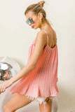 BiBi Front Lace Detailed Pleated Chiffon Cami - Trendsi - Flyclothing LLC