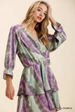 Umgee Tie Dye Ruffled Layered Dress with Elastic Waistband - Trendsi - Flyclothing LLC