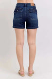 Judy Blue Full Size High Waist Back Flap Pocket Denim Shorts Plus Size - Trendsi - Flyclothing LLC