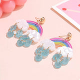 Rainbow Cloud Dangle Earrings - Trendsi - Flyclothing LLC