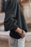 Mock Neck Dropped Shoulder Sweatshirt - Trendsi - Flyclothing LLC