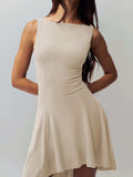 High-Low Round Neck Sleeveless Dress - Trendsi - Flyclothing LLC