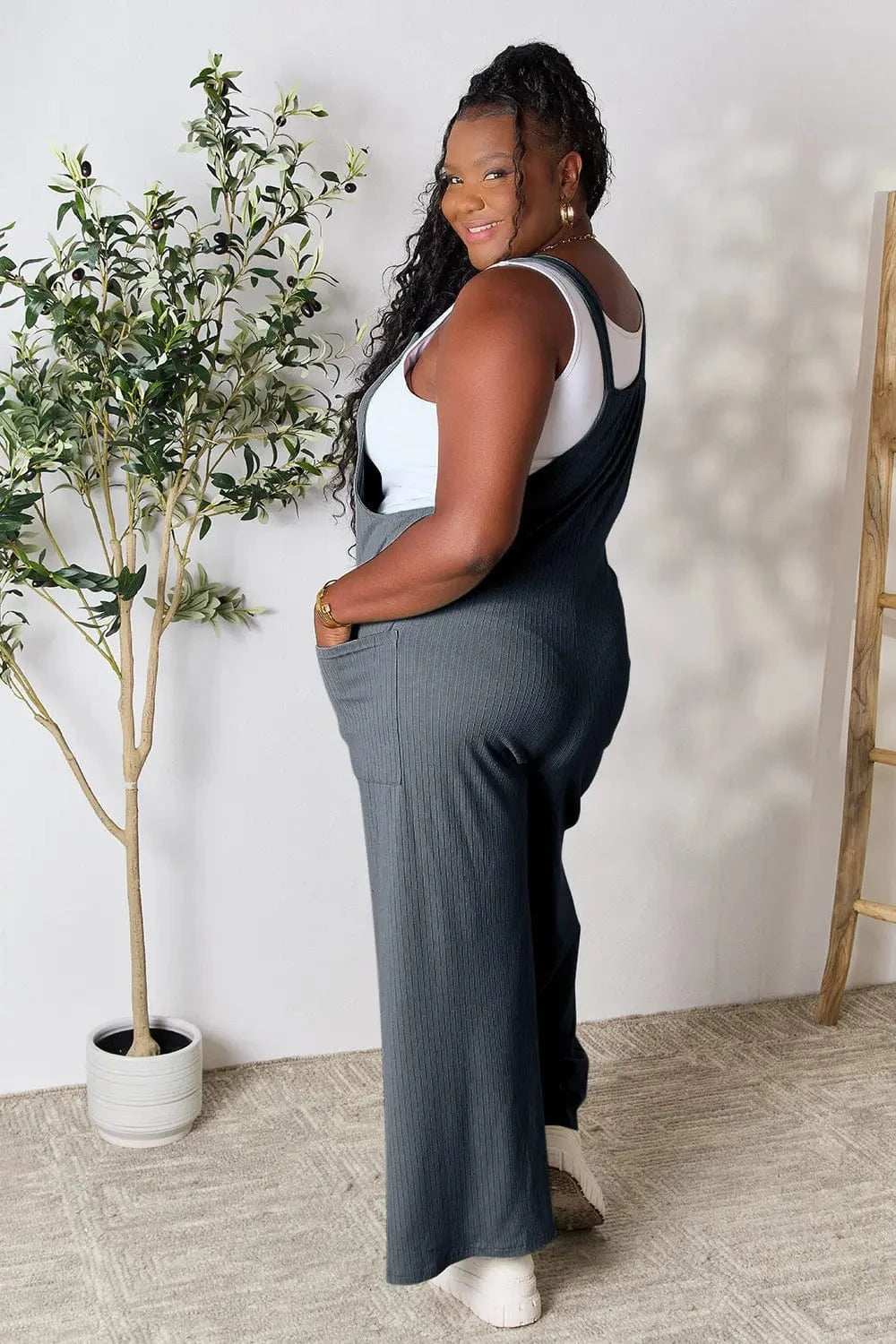 Double Take Full Size Wide Strap Overall with Pockets - Trendsi - Flyclothing LLC