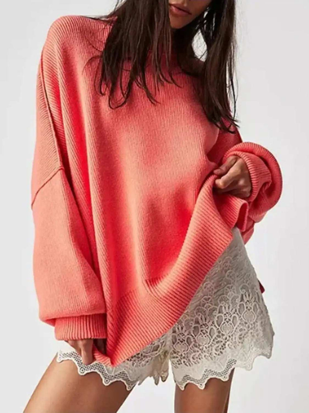 Round Neck Long Sleeve Sweater - Trendsi - Flyclothing LLC