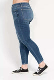 Judy Blue Full Size High Rise Button Fly Skinny Jeans Plus Size - Trendsi - Flyclothing LLC