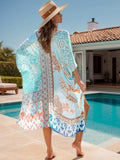 Printed Open Front Cover-Up - Trendsi - Flyclothing LLC