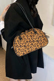 Leopard Suede Medium Shoulder Bag - Trendsi - Flyclothing LLC