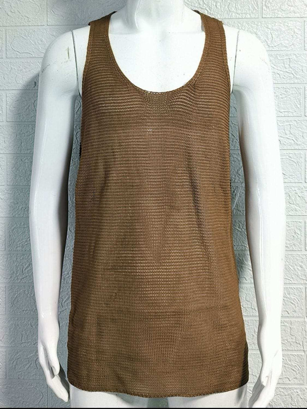 Men's Plus Size Scoop Neck Knit Tank - Trendsi - Flyclothing LLC