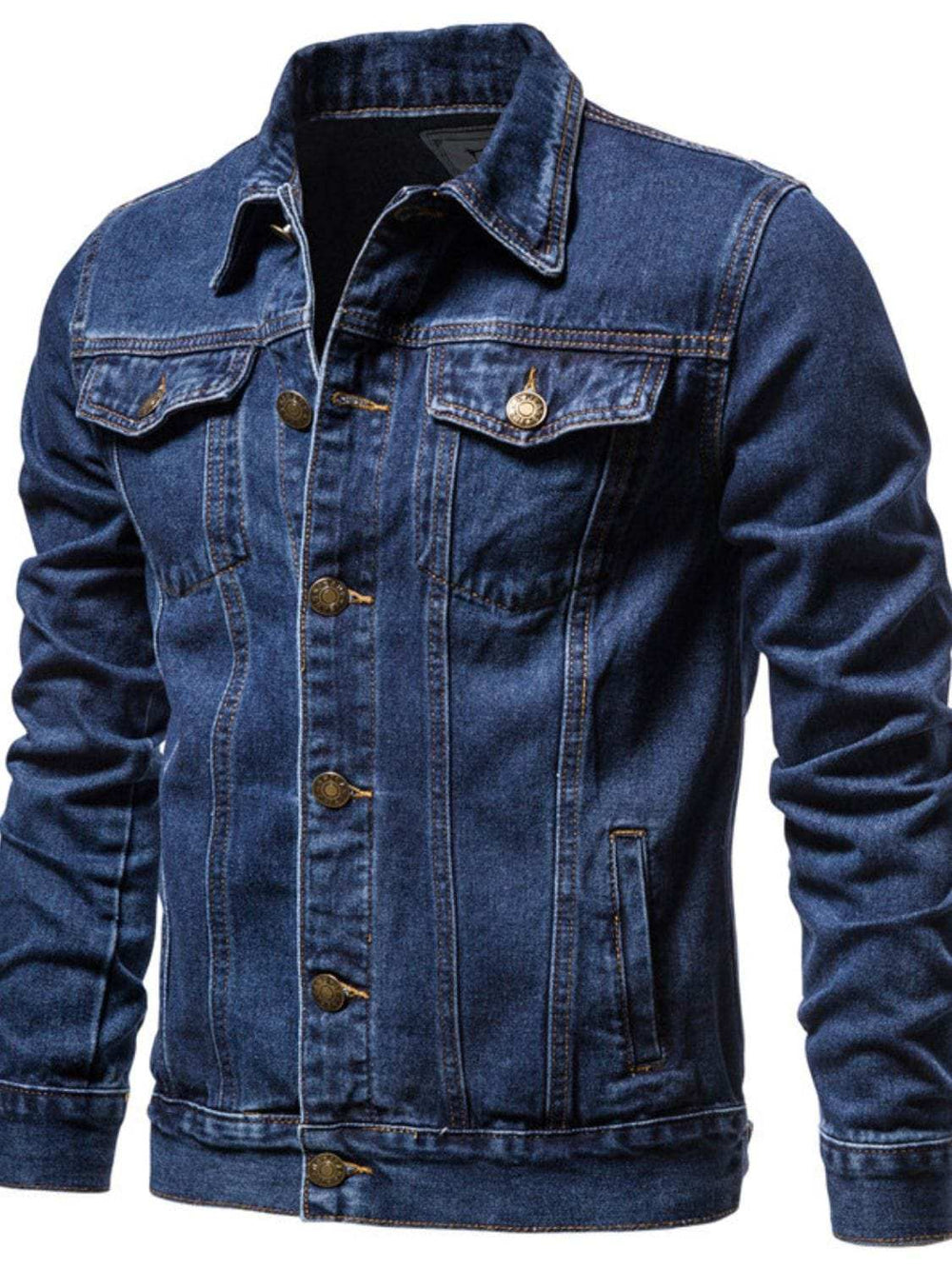 Men's Button Down Long Sleeve Denim Jacket - Trendsi - Flyclothing LLC