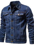 Men's Button Down Long Sleeve Denim Jacket - Trendsi - Flyclothing LLC