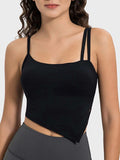 Slit Asymmetrical Neck Active Cami - Trendsi - Flyclothing LLC
