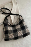 Plaid Adjustable Strap Handbag - Trendsi - Flyclothing LLC