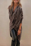 Full Size Contrast Long Sleeve Longline Top - Trendsi - Flyclothing LLC