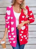 Angel Wings Heart Open Front Long Sleeve Cardigan - Trendsi - Flyclothing LLC