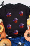 Sequin Pumpkin Round Neck Short Sleeve T-Shirt - Trendsi - Flyclothing LLC