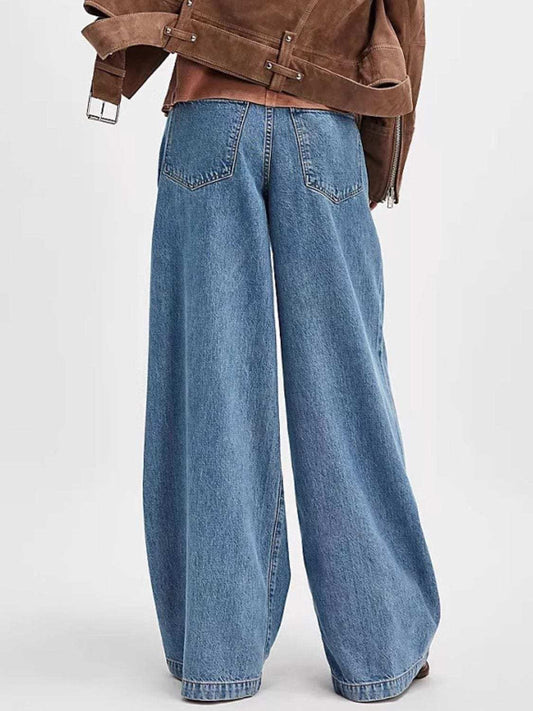 Wide Leg Jeans with Pockets - Trendsi - Flyclothing LLC