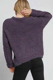 Umgee Full Size Round Neck Long Sleeve Boucle Sweater Plus Size - Trendsi - Flyclothing LLC