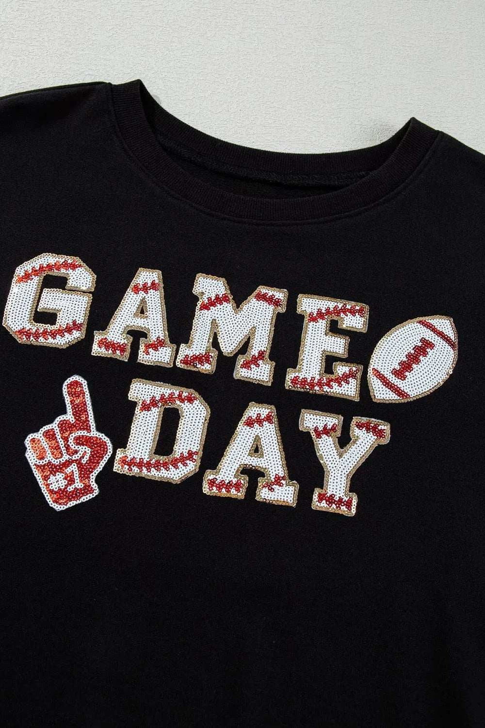 GAME DAY Fringe Long Sleeve Sweatshirt - Trendsi - Flyclothing LLC