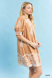 Umgee Paisley Mandala Print Babydoll Dress - Trendsi - Flyclothing LLC