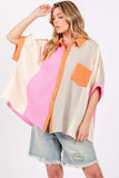SAGE + FIG Full Size Color Block Button-Down Shirt - Trendsi - Flyclothing LLC