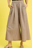 Umgee Pinstripe Crop Palazzo Pants - Trendsi - Flyclothing LLC