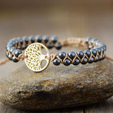 Alloy Natural Stone Braided Bracelet - Trendsi - Flyclothing LLC