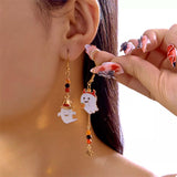 Halloween Ghost Pumpkin Drop Earrings - Trendsi - Flyclothing LLC