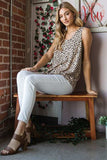 Heimish Full Size Front Button Animal Print Sleeveless Top Plus Size - Trendsi - Flyclothing LLC