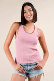 VERY J Blanket Style Sleeveless Knit Tank - Trendsi - Flyclothing LLC