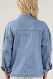 Drawstring Snap Down Denim Jacket with Chest Pockets - Trendsi - Flyclothing LLC