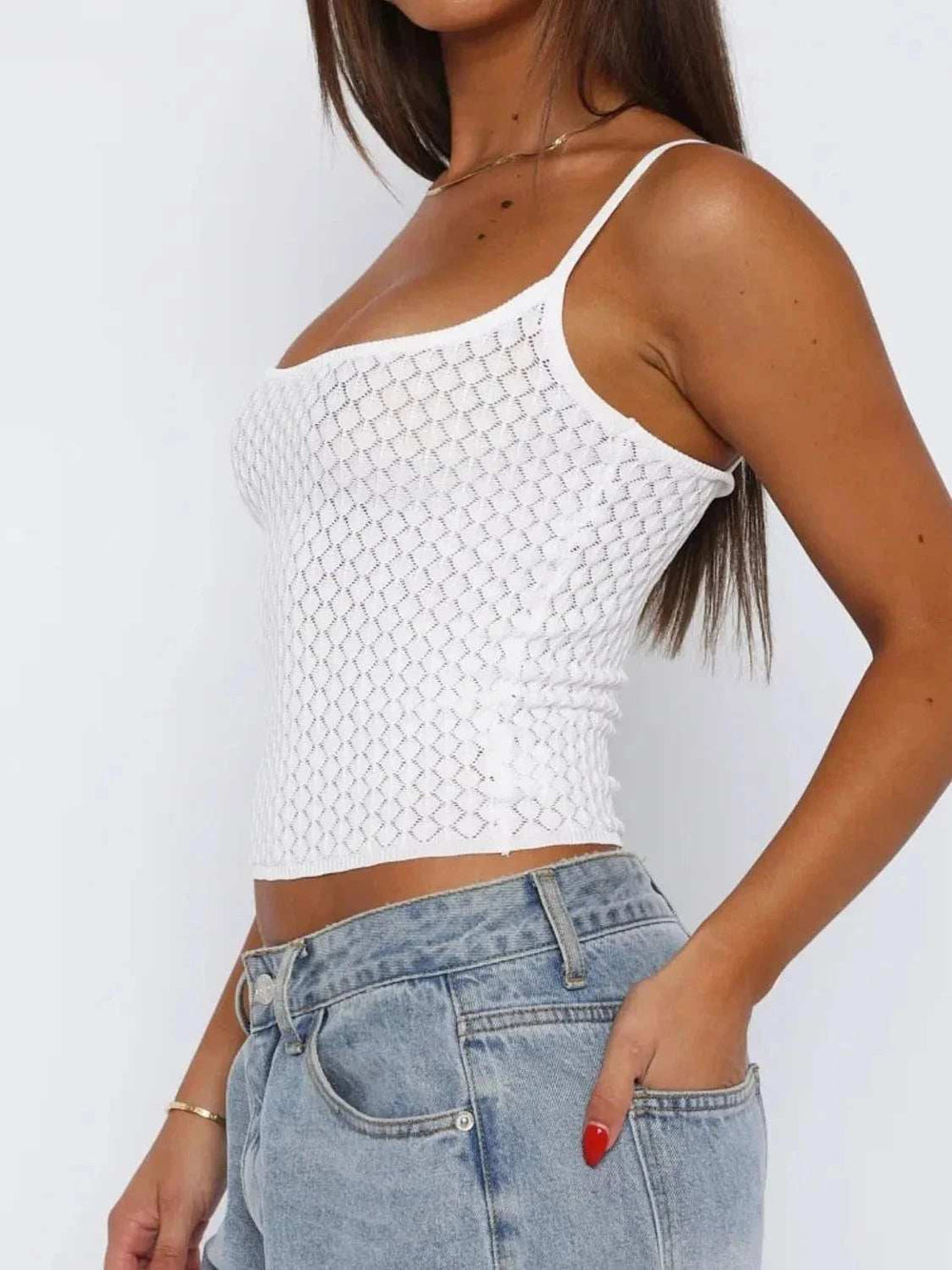 Lace Square Neck Cami - Trendsi - Flyclothing LLC