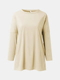 Full Size Round Neck Long Sleeve T-Shirt - Trendsi - Flyclothing LLC