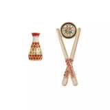 Food Theme Copper Asymmetry Earring - Trendsi - Flyclothing LLC